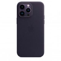 Кожаный чехол Leather Case with MagSafe на iPhone 14 Pro Ink